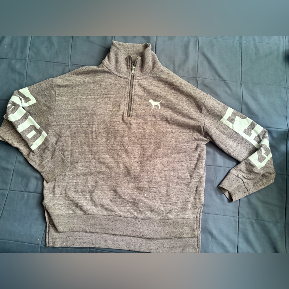 Pink Victoria Secret half zip Sweater